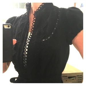 BCBG black short sleeve cardigan